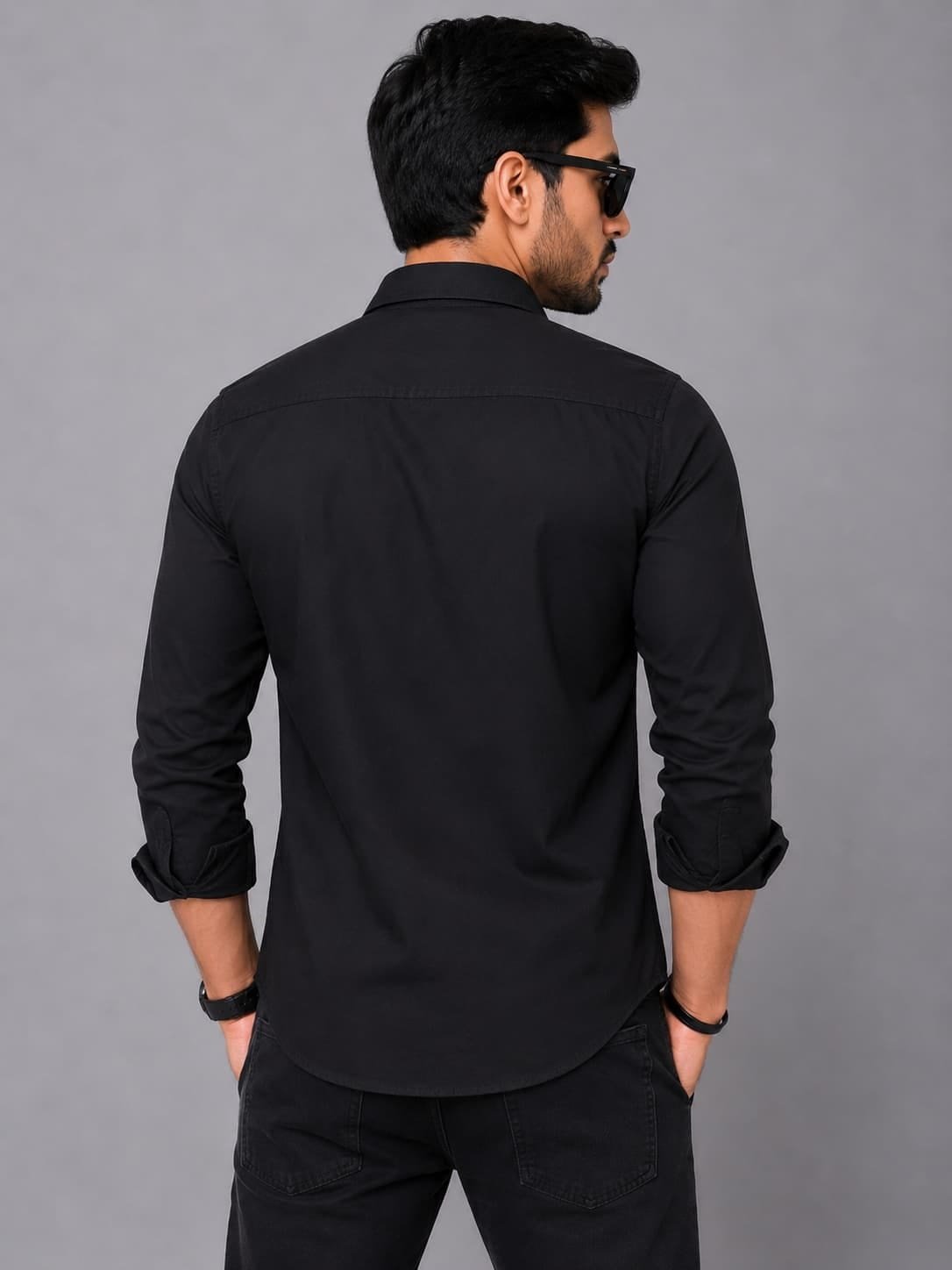 Black Soft Cotton Shirt - Image 2