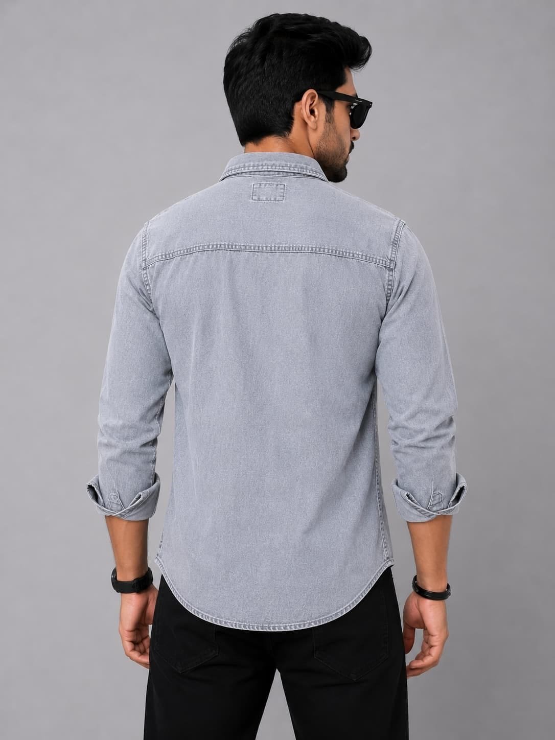 Grey RFD Washed Double Pocket Shirt - Image 2