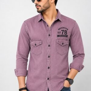 Dusty Mauve RFD Washed Double Pocket Shirt