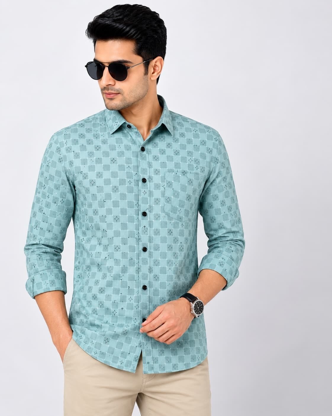 Mint Green Printed Shirt