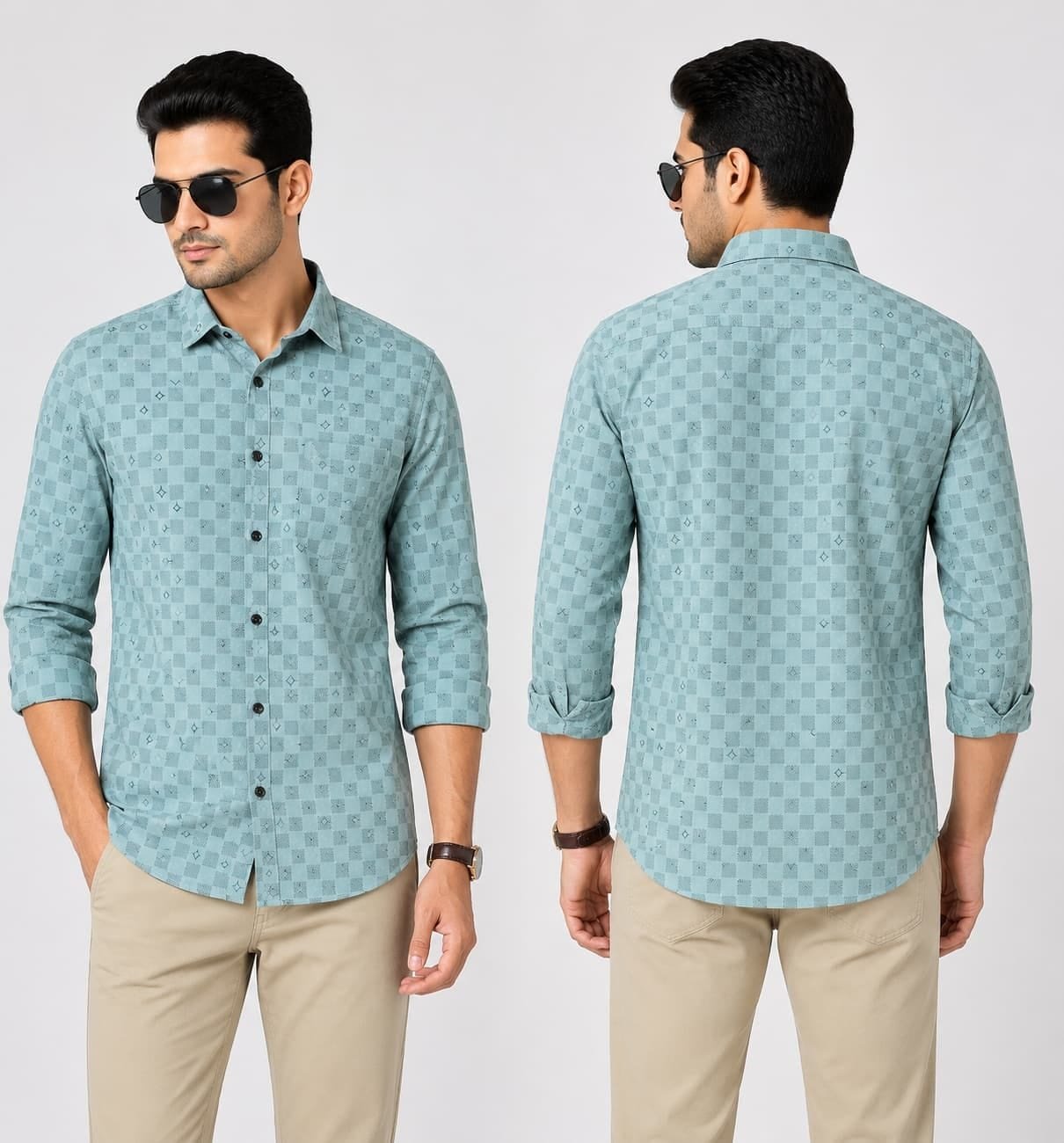 Mint Green Printed Shirt - Image 2